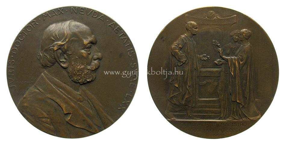 Peter Breithut: Dr. Max Neuda 70. sz�let�snapja alkalm�b�l 1901 / szabadk�m�ves �rem